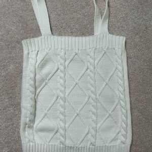 Elegant Cream Knit Tote Bag